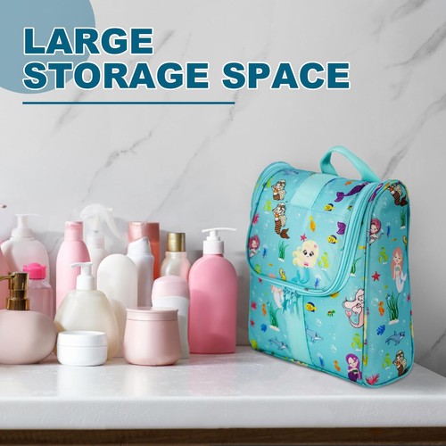 Cute Cartoon Hanging Kids Toiletry Bag Children Travel Cosmetic Makeup Organi... - 第 6/6 張圖片