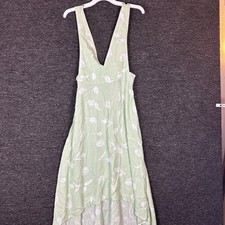 Forever 21 sleeveless mint green white floral tulip plunging dress Size M