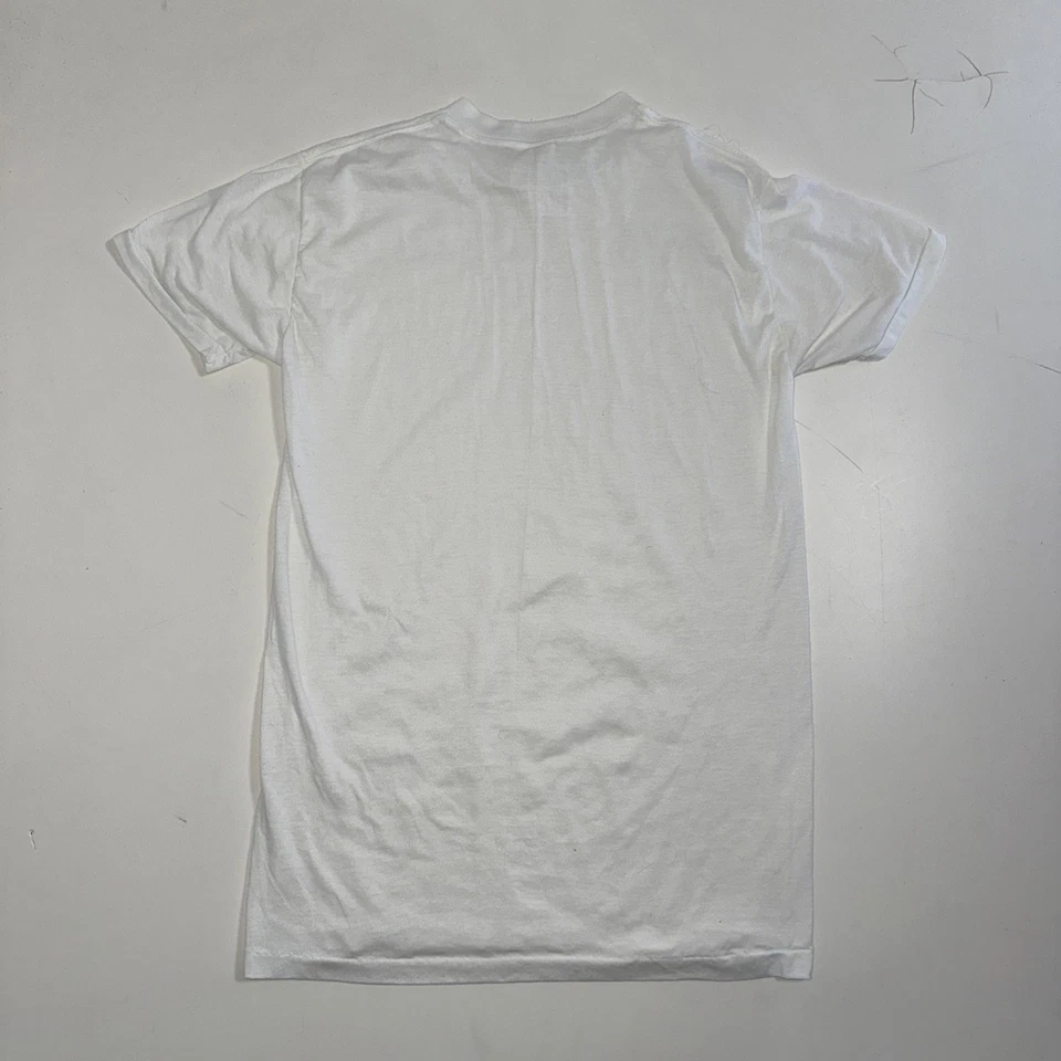 Camiseta blanca en blanco vintage Sears adulto grande EE. UU. Sanfor puntada única años 70 80 Foto 2 de 4
