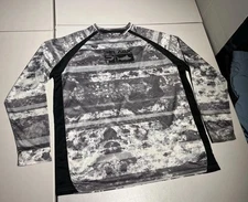 Pelagic Shirt Men's XL Fishing Vapor Tek Gray Performance Fish Logo Polyester