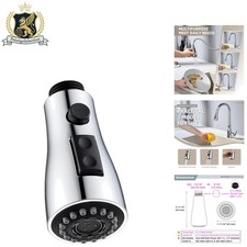 Chrome Kitchen Faucet Head Replacement - G 1/2 Male Thread - Spray Pause Mode