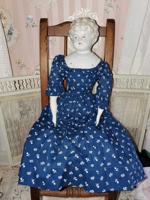 Hertwig pet name チャイナヘッドドール Antique Hertwig Pet Name China Head Doll MARION Blonde Low Brow 18