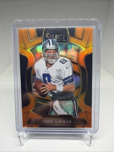 2025 Panini Select - Concourse Troy Aikman #100 Orange Prizm /49