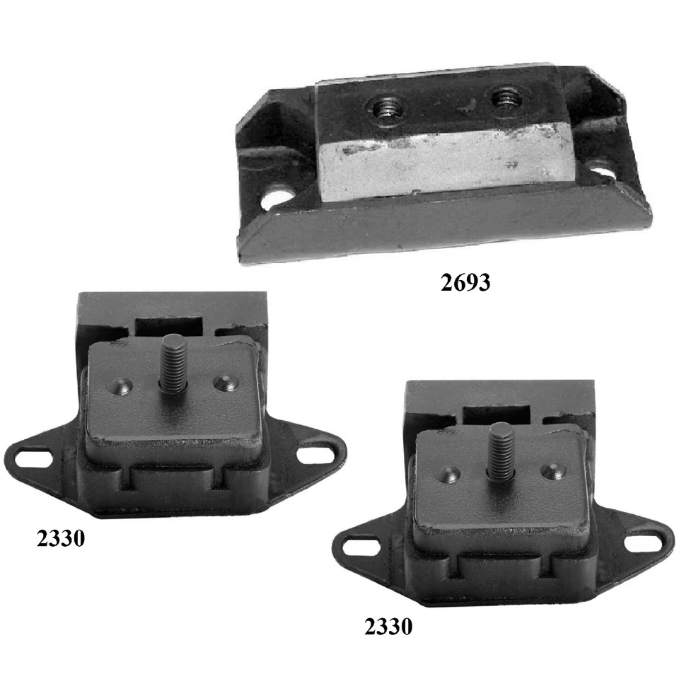 3 PIEZAS MOTOR Y TRANS MONTAJE APTO PARA JEEP COMMANDO, GRAND WAGONEER, SCRAMBLER, WAGONEER Foto 2 de 4