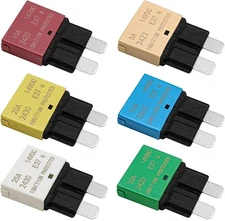 6PCS Manual Reset Blade Fuse Circuit Breaker 5A–30A for Car Truck RV Boat