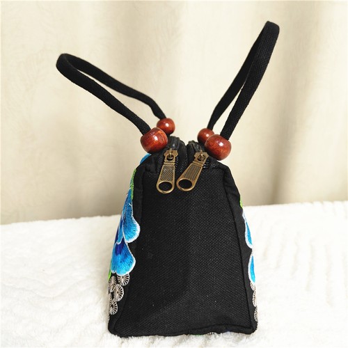 Bolso de mano retro para mujer Bolso bohemio floral bordado con cuentas Cartera étnica - Imagen 3 de 14