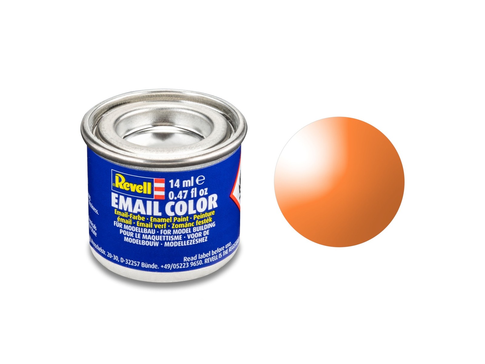 Revell 32730 No.730 Clear Orange Enamel Paint 14ml Tin