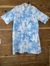 VGT. Comfort Coat Sears Blue/Pink/White Floral Housecoat Pearl Snaps Size 42