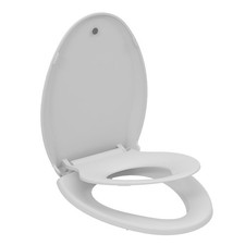 Family Toilet Seat with Built-In Toddler Training Elongated, Slow Close