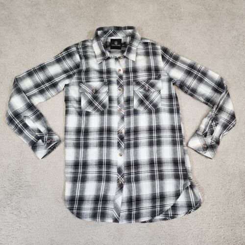 Volcom flannel Shirt Womens Size XS Long Sleeve Button Up Plaid - Picture 2 of 9
