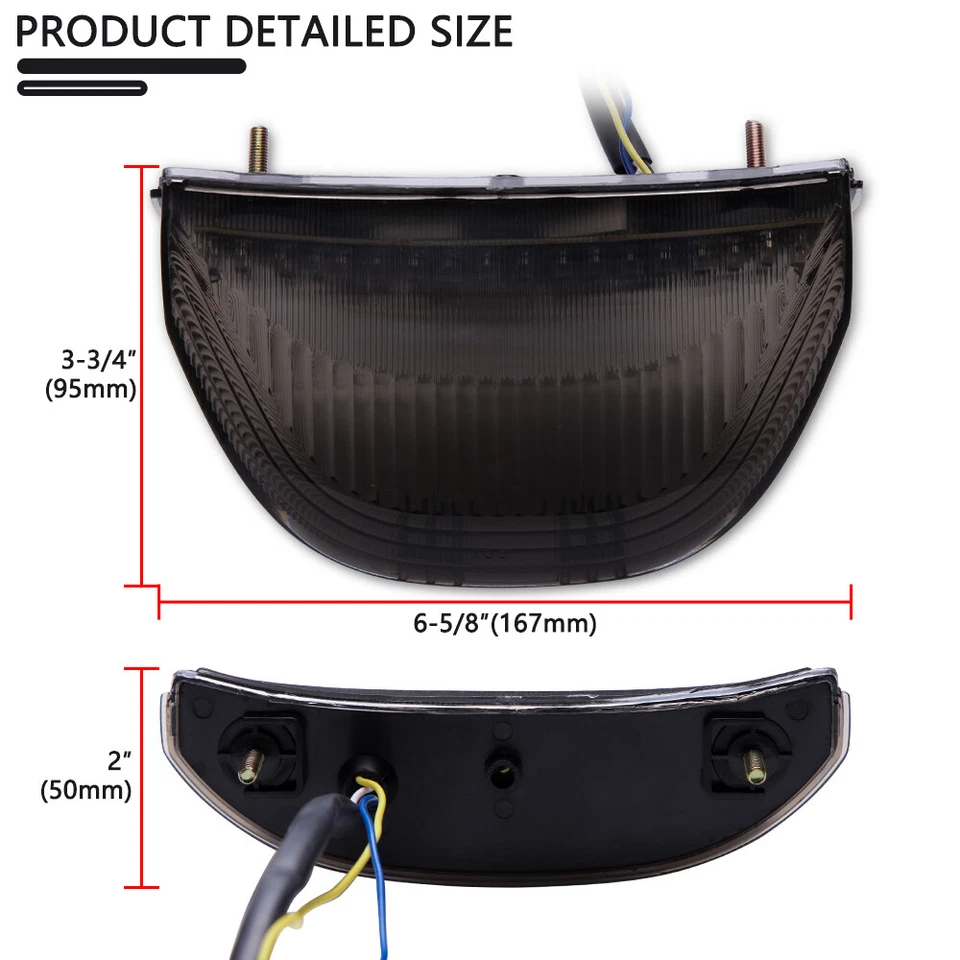 Luz trasera LED para Honda CBR 600 RR 2003-2006 lente de humo señales de giro integradas Foto 3 de 4