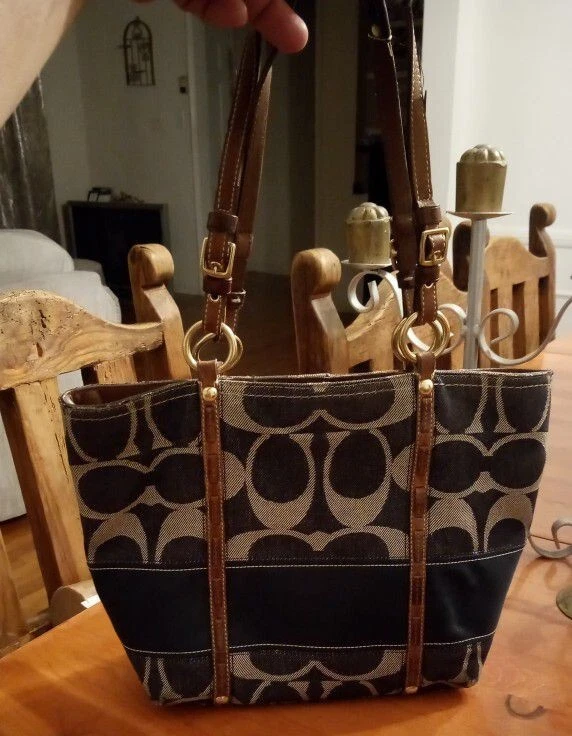 Ebay coach denim purse sale