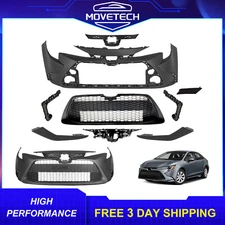 New Complete Front Bumper Cover & Grille Set Fits 2020-2022 Toyota Corolla LE