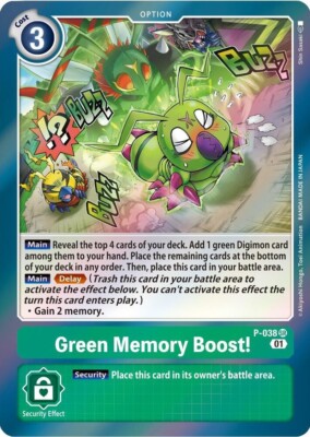 Green Memory Boost! Foil - P-038 NM - Digimon TCG