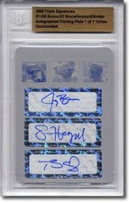 JAY BRUCE * JASON HEYWARD * Travis Snider Autograph Rookie Auto Plate 1/1