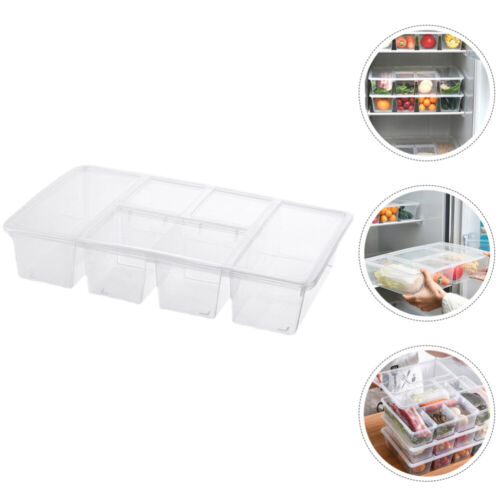  Divided Fridge Food Storage Containers Vegetables Freezer Storage Organizer Bin - Picture 1 of 12
