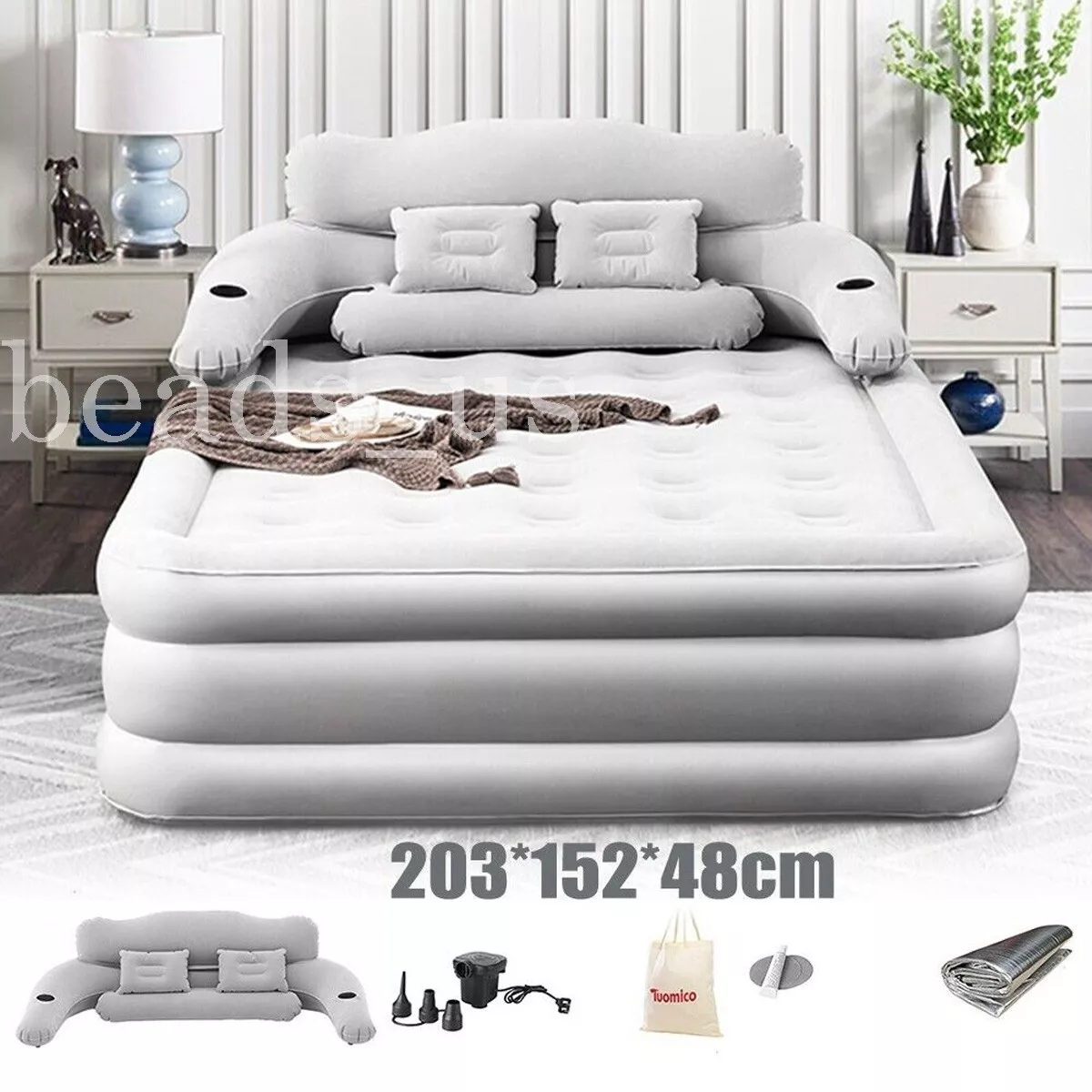 Inflatable Queen Size Air Mattress Sofa