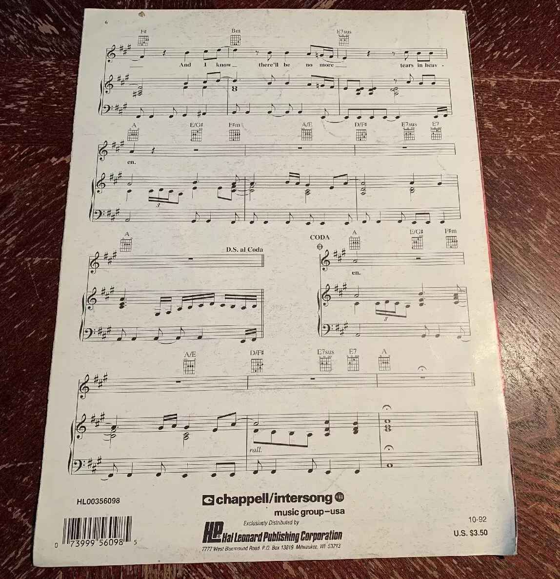 TEARS IN HEAVEN Piano Sheet music