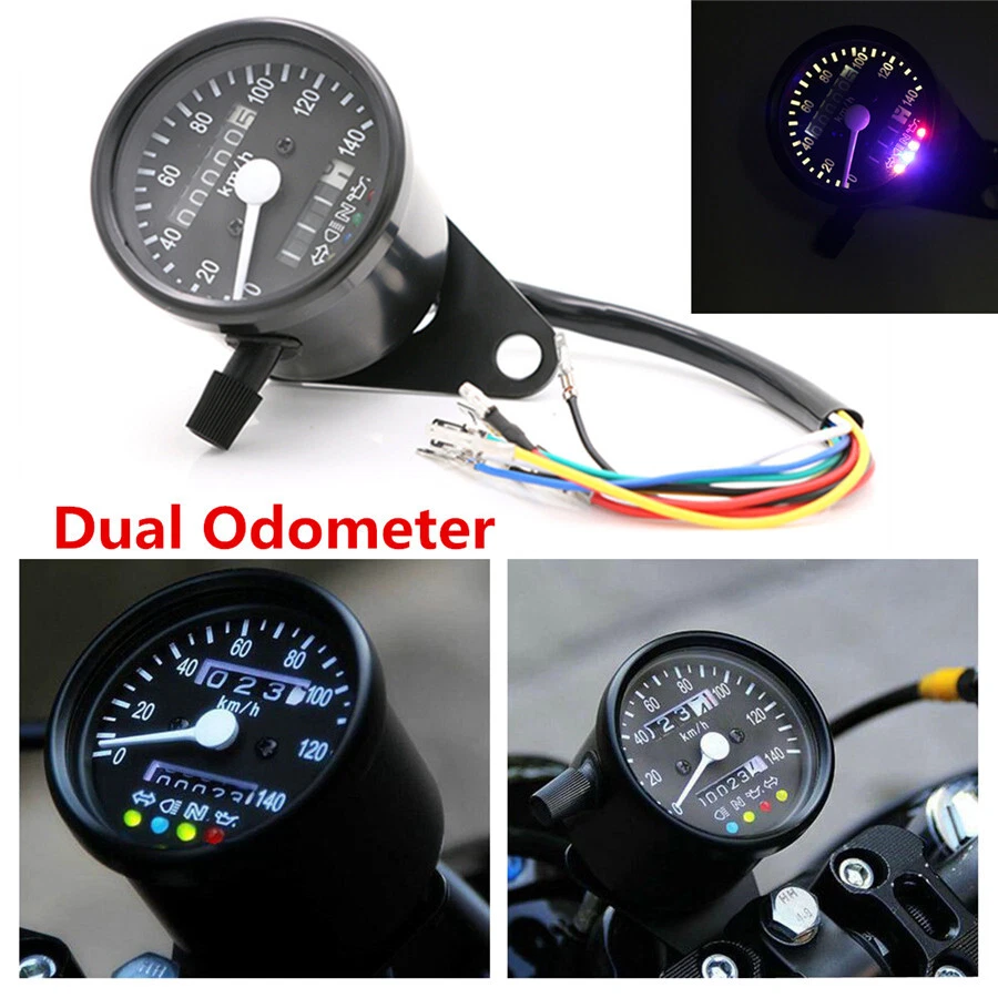 12V Motorcycle ATV LED Backlight Dual Odometer KMH Speedometer Gauge Waterproof - Image 4 of 4