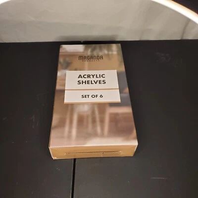 MAGANDA PRODUCTS Maganda Floating Clear Acrylic Shelves Set of 6 Brand New