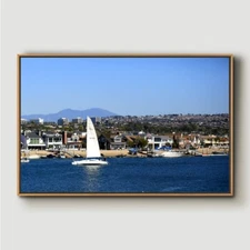 UniqueHomeArt Exclusive Digital Download Image Sailboat Coastline JPG File Photo