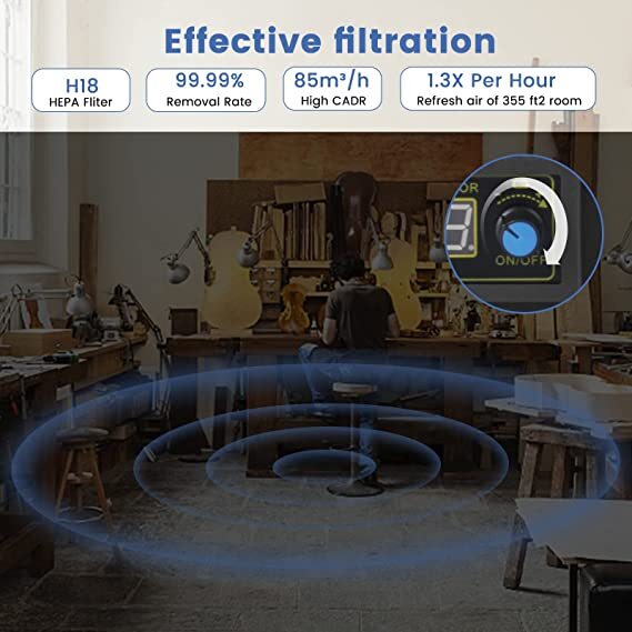 Comgrow Fume Extractor Air Purifier 3 Stage Filters Smoke Absorber for Laser 