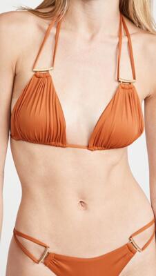 Cult Gaia 286125 Women's Riley Bikini Top, Spice, Orange, Size Medium