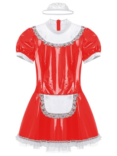Grembiule uomo damigella costume abito pizzo con fascia pizzo carnevale clubwear raso - Foto 11 di 39