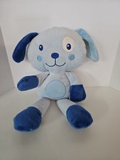Baby Gear Plush Blue Stuffed Puppy Dog Squeakers In Paws 12" Lovey