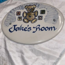Louisville Stoneware Room Sign Jakes Room 8 x5 1/2 