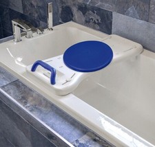 Width Adjustable Swivel Seat Bath Board Mobility Aid with Handle and Soap Dish