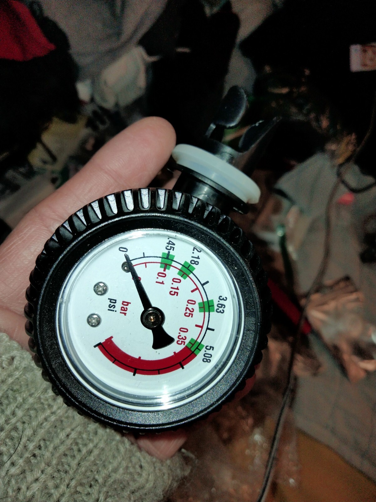 Inflatable Boat Air Pressure Gauge 05.08 PSI Barometer for Kayaking