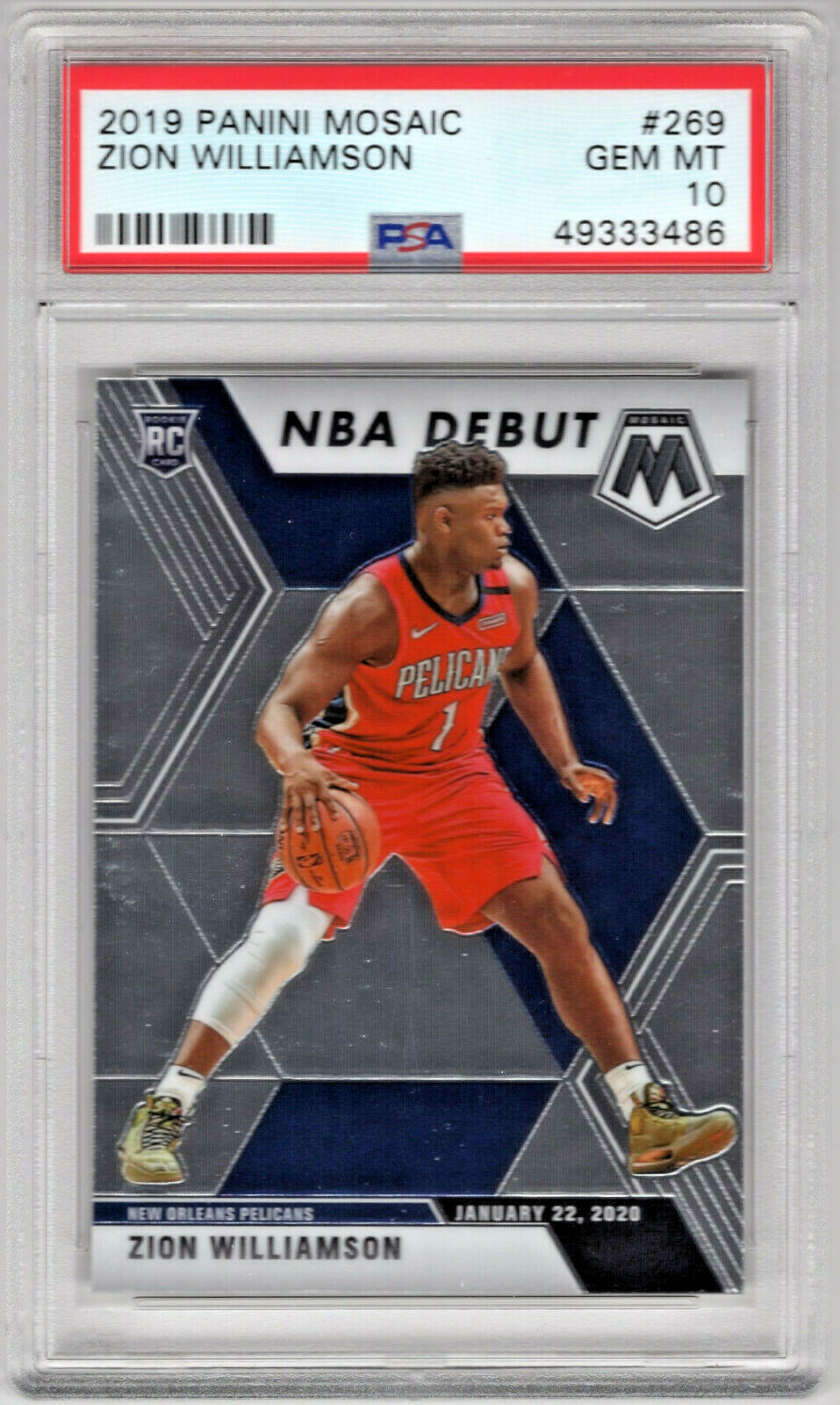 **Zion Williamson** 2019 Panini Mosaic #269 RC Rookie PSA 10 Gem Mint!!