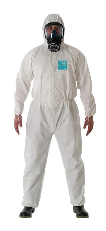 Ansell Alphatec MICROCHEM 68-2000 Hooded Coveralls Model 111 - 4XL, 5 PACK - NEW - product detail image 1