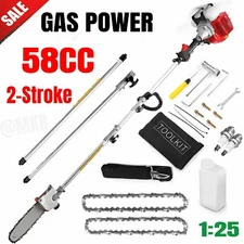 58CC Pole Saw Gas Powered 2Cycle Chainsaw Tree Trimmer Long Reach for Cutting US