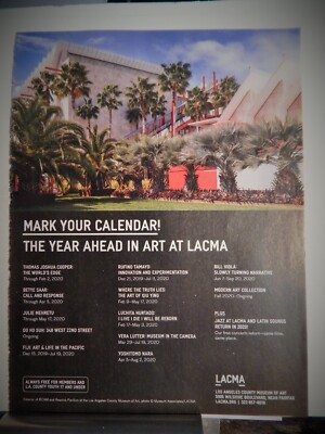 LACMA BETYE SAAR, JULIE MEHRETU, BILL VIOLA ORIG VTG 2019 ADVERTISEMENT