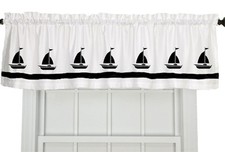 Sailboat Nautical Ship Boat Window Valance Curtain in Your Choice of Colors