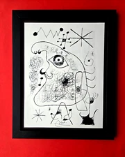 🔥 Joan Miro | Vintage 1958 Signed Colorful Print | Mounted and Framed Buy Now!!