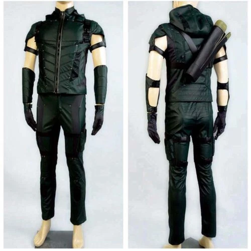 Green Arrow Season 4 Superhero Oliver Queen Cosplay Costume Outfit Uniform Suit - Picture 1 of 9
