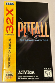 Pitfall Mayan Adventure Sega Genesis 32x Near Complete in Box *No Poster*