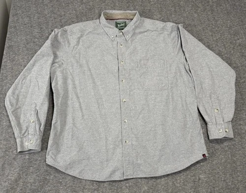 Woolrich Flannel Shirt Mens 2XL XXL Heather Gray Long Sleeve Midweight