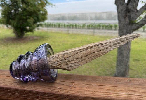 Vintage Purple Whitall Tatum Glass Insulator No 1 Made in USA 29 w/ POST - NICE