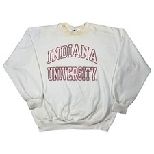 Vintage Indiana University Hoosiers Champion Crewneck Sweatshirt White Sz XXL