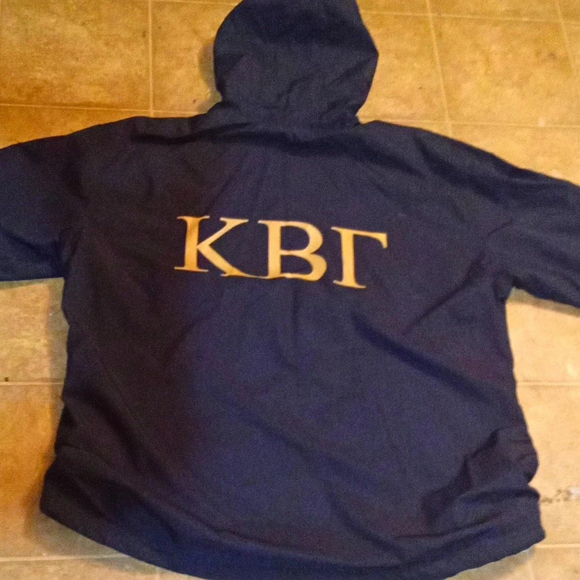 Charles River Men's Blue Hooded w/ Cotton Linen Softshell Zip - Kappa Beta Gamma - product detail image 1