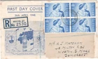 GB KGVI SG493 BLOCK on Registered FDC - 26 AP 48 STAPLETON RD No 70 BRISTOL CDS