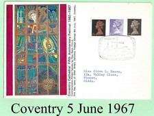 1967 Definative  FDC Coventry Cathedral cachet