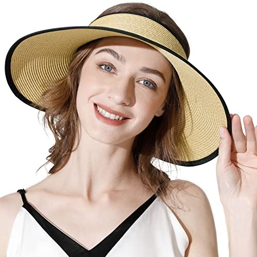 Солнцезащитные козырьки Livingston для женщин с защитой от ультрафиолета сворачивающиеся в рулон с широкими полями которые можно упаковывать 4290₽