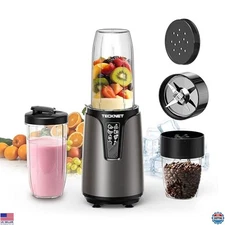 TECKNET 1000W Bullet Blender for Smoothies & Protein Shakes - Compact, 2 Cups