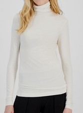 Anne Klein Women's Ivory Long-Sleeve Seamless Turtleneck Top Size XL
