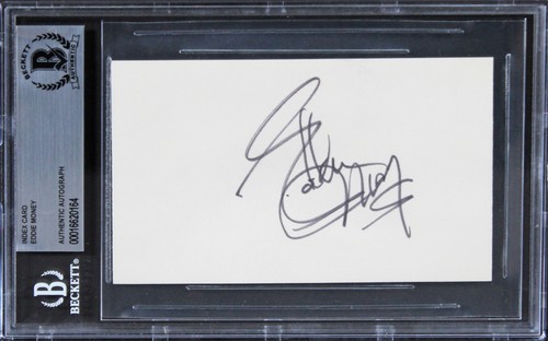 Eddie Money Musician Authentic Signed 3x5 Index Card Autographed BAS Slabbed 2